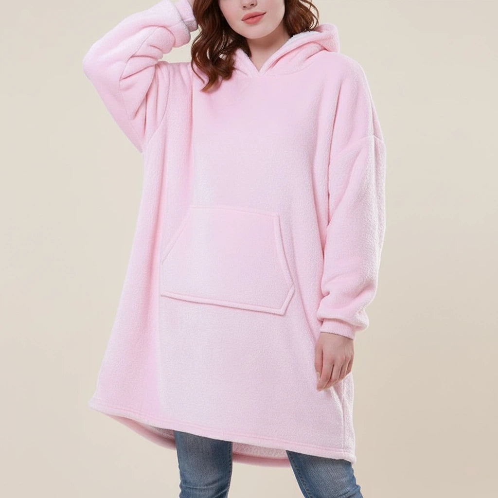 Bluza Koc Oversize z Kapturem Polarowa | Do Domu i Na Co Dzień