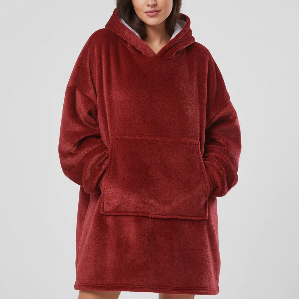 Bluza Koc Oversize z Kapturem Polarowa | Do Domu i Na Co Dzień