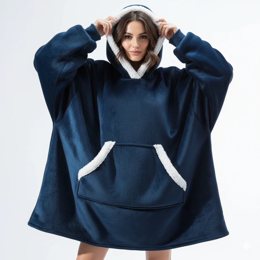 Bluza Koc Oversize z Kapturem Polarowa | Do Domu i Na Co Dzień