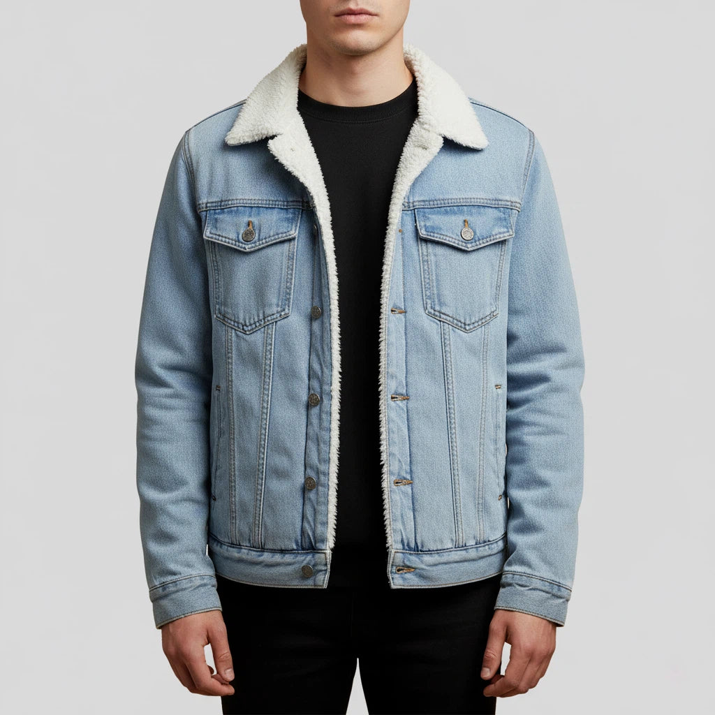 Kurtka Jeansowa Męska Ocieplana | Na Jesień i Zimę
