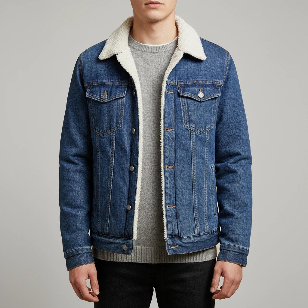 Kurtka Jeansowa Męska Ocieplana | Na Jesień i Zimę