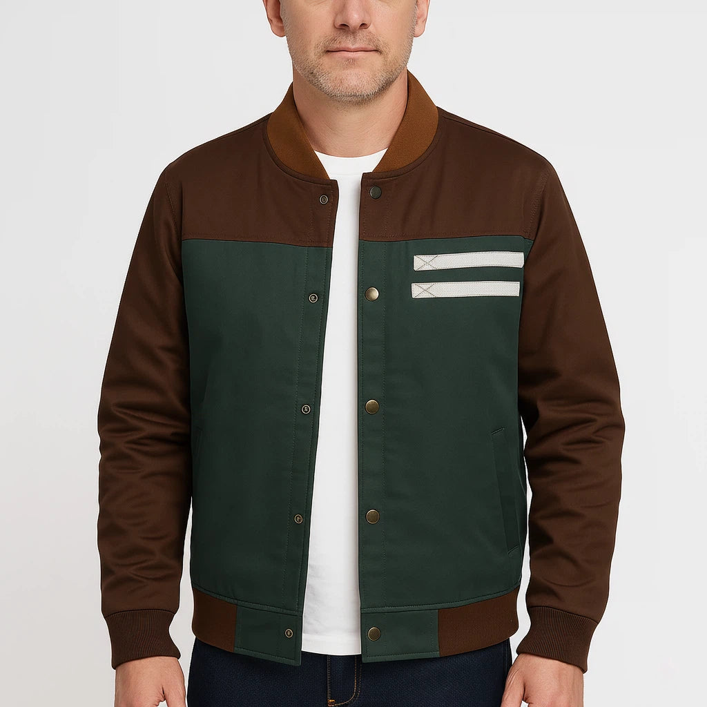 Kurtka Męska Przejściowa Bomberka Vintage Zielona | Na Wiosnę