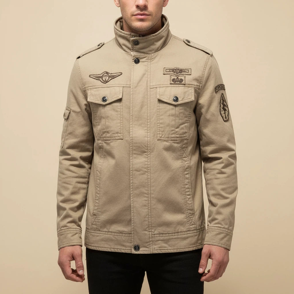 Kurtka Męska Wojskowa w Stylu Militarnym | Codzienny Styl