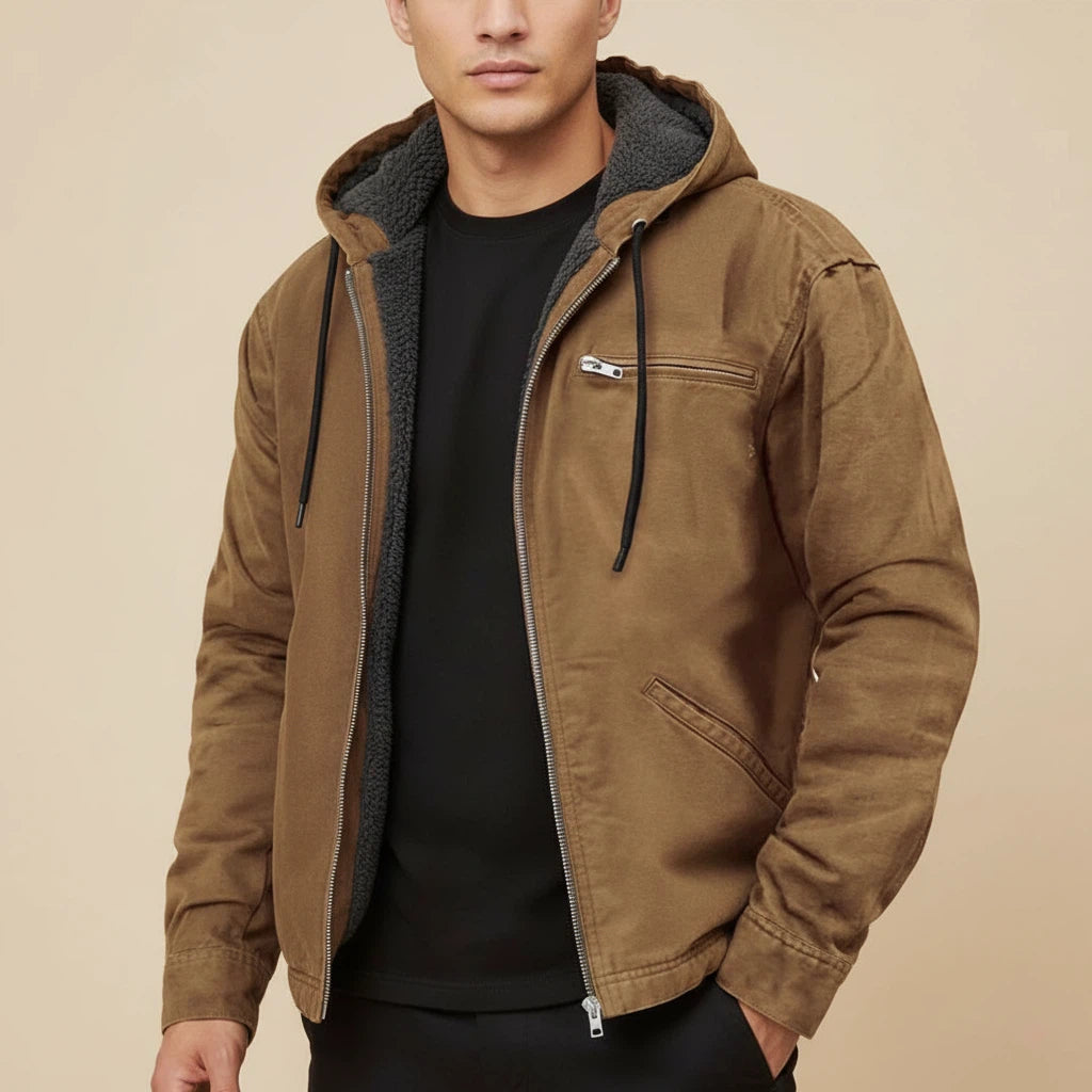 Kurtka Męska z Kapturem na Zamek | Styl Codzienny i Wygodny