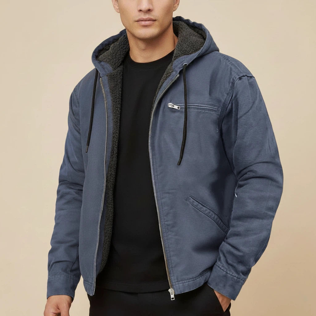 Kurtka Męska z Kapturem na Zamek | Styl Codzienny i Wygodny