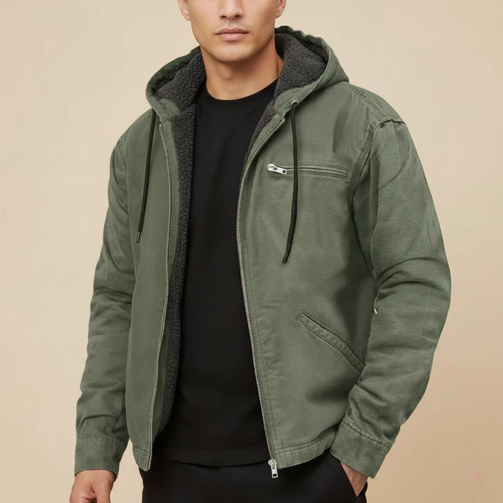 Kurtka Męska z Kapturem na Zamek | Styl Codzienny i Wygodny