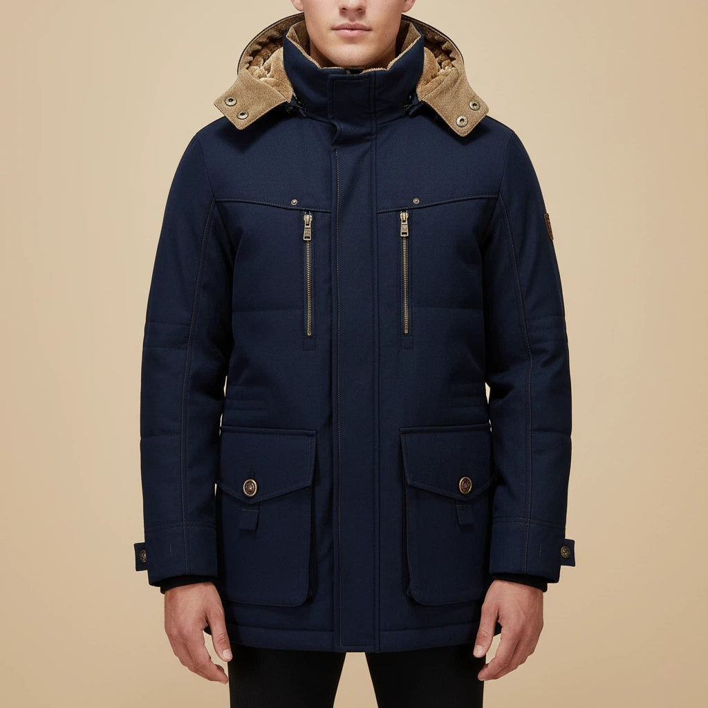 Kurtka Zimowa Męska Ocieplana z Odpinanym Kapturem | Styl Codzienny