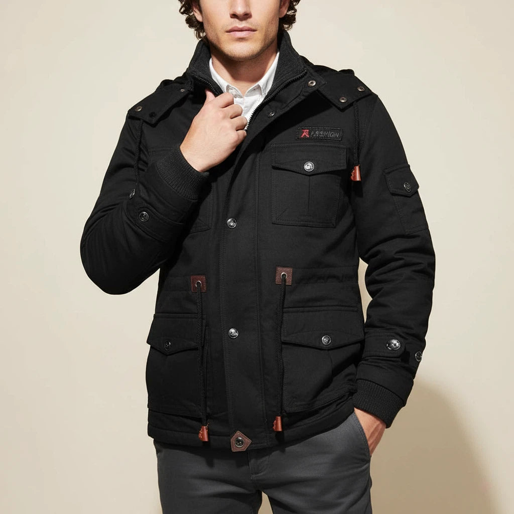 Kurtka Zimowa Męska z Kapturem i Ociepleniem | Na Co Dzień