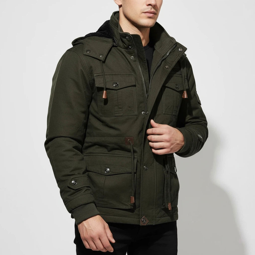 Kurtka Zimowa Męska z Kapturem i Ociepleniem | Na Co Dzień