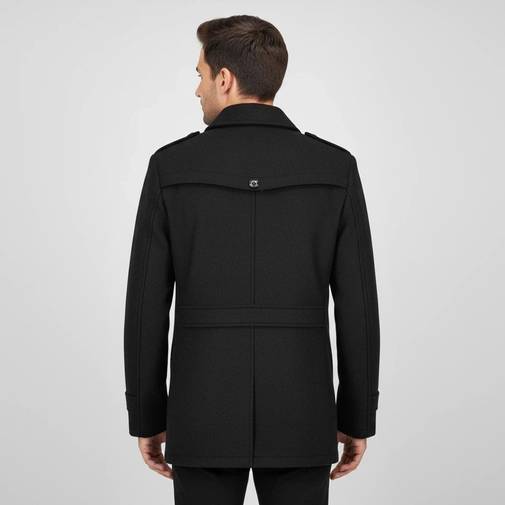 Płaszcz Zimowy Męski z Wysokim Kołnierzem | Na Co Dzień