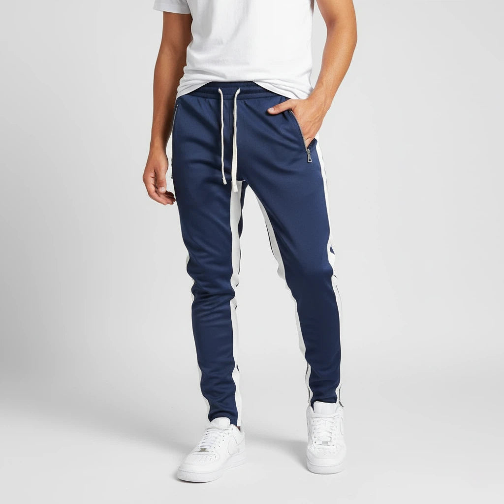 Spodnie Dresowe Męskie z Paskami Po Bokach | Styl Sportowy