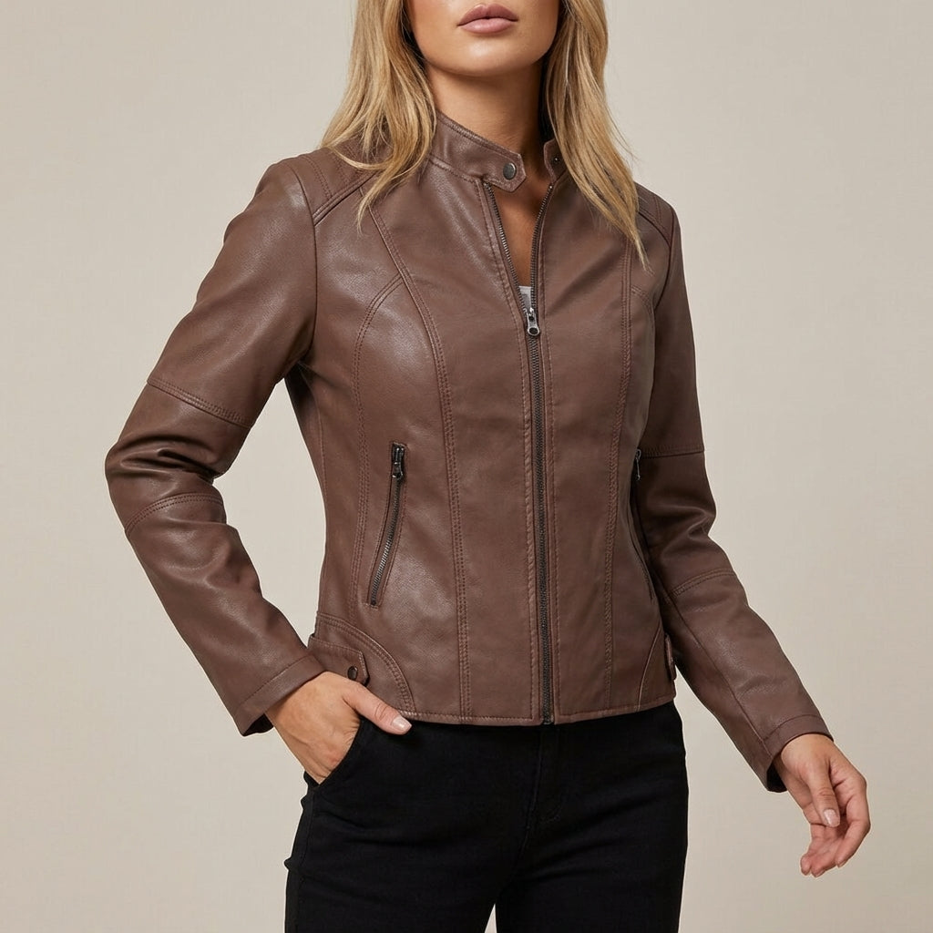 Kurtka damska z kołnierzem Mao czarna | Codzienne użytkowanie