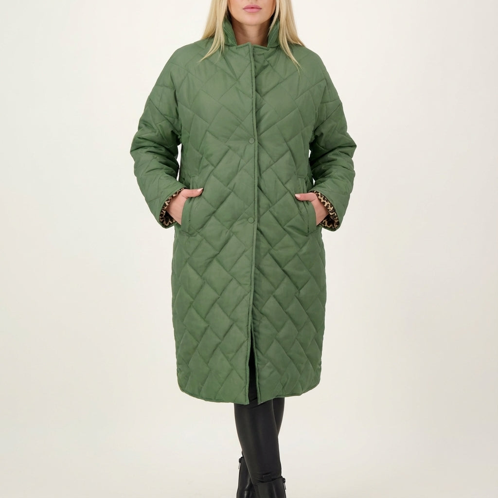 Kurtka Zimowa Damska Luźny Fason Dwustronny | Styl Miejski