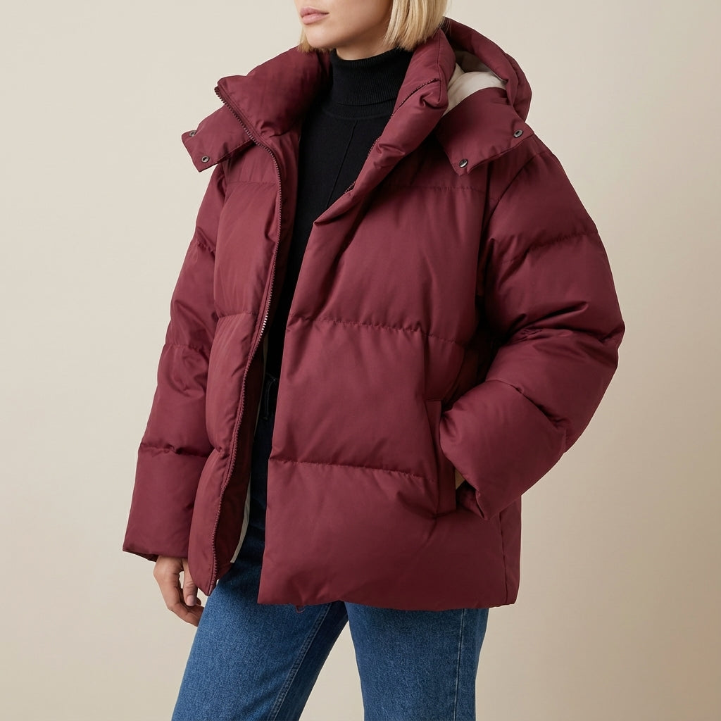 Kurtka Zimowa Damska Pikowana z Kapturem | Na Chłodniejsze Dni