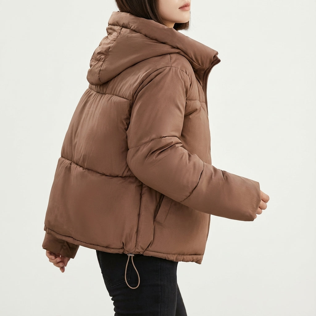 Kurtka zimowa damska ocieplana khaki | Na co dzień