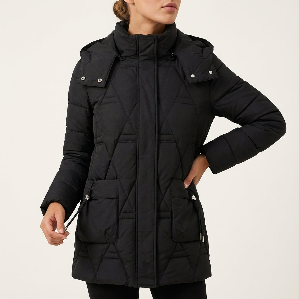 Kurtka Zimowa Damska Pikowana Klasyczny Krój | Styl Miejski