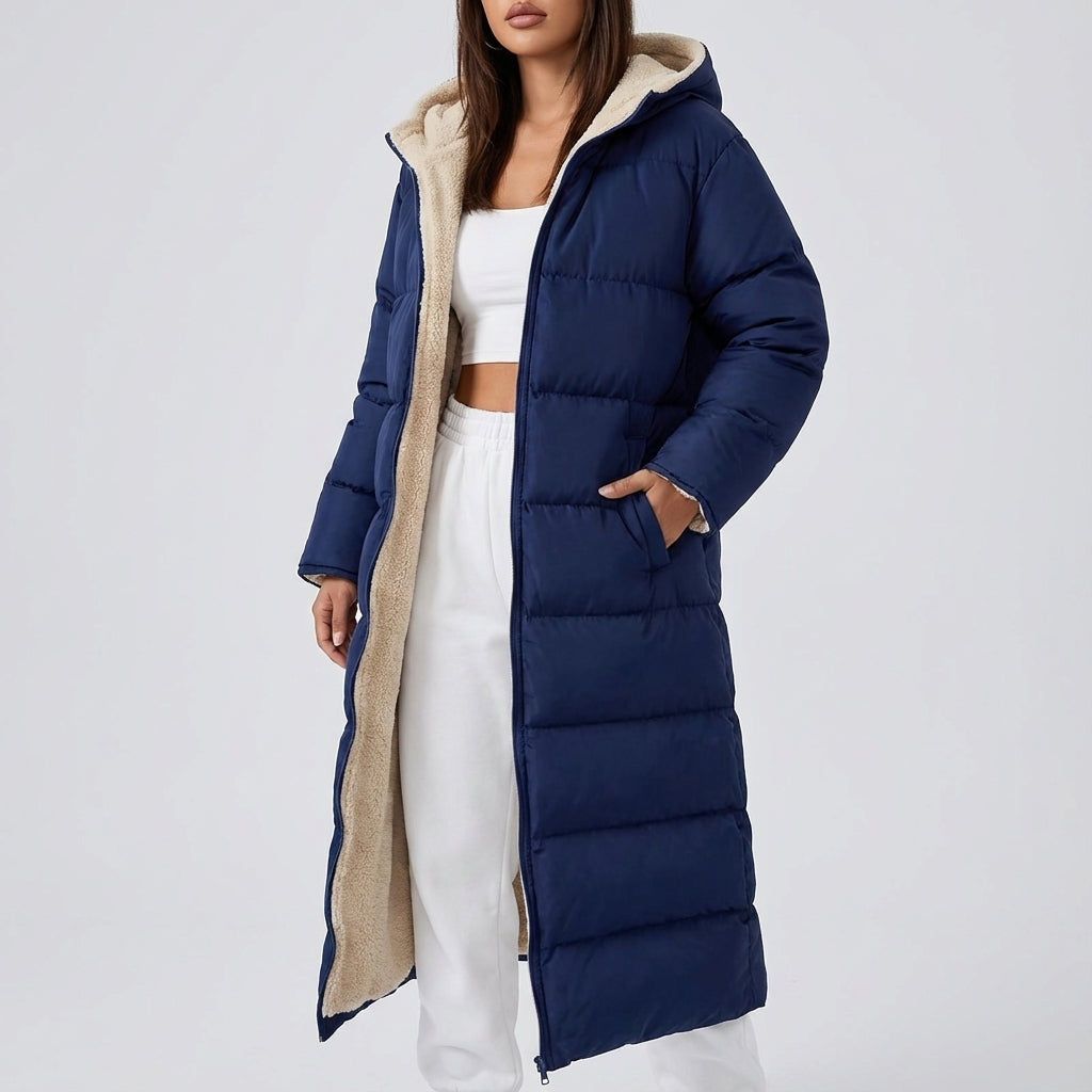 Płaszcz Damski Zimowy Pikowany z Kapturem | Codzienna Ochrona