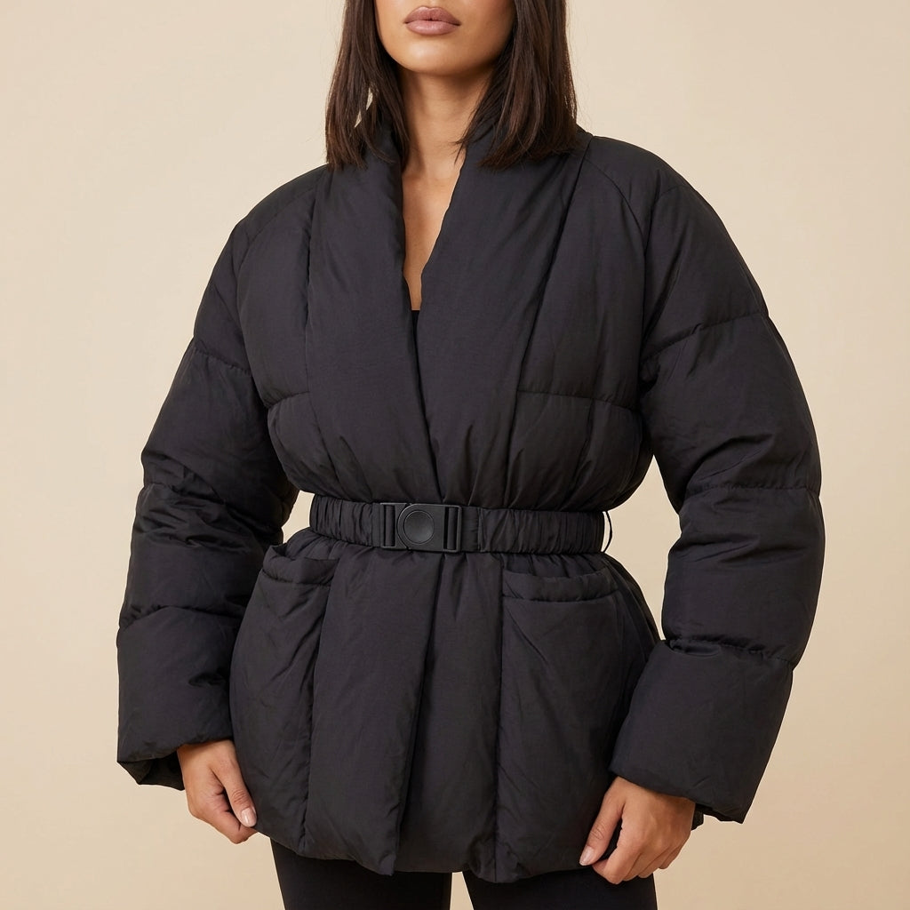 Kurtka Damska Zimowa Puchowa z Kapturem | Styl Miejski