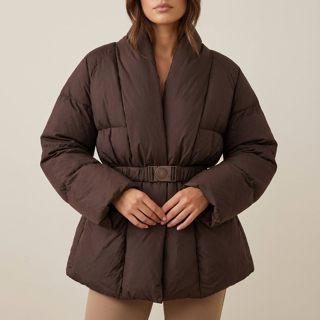 Kurtka Damska Zimowa Puchowa z Kapturem | Styl Miejski