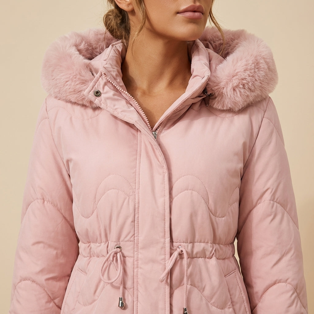 Kurtka zimowa damska parka z kapturem i regulacją | Styl miejski