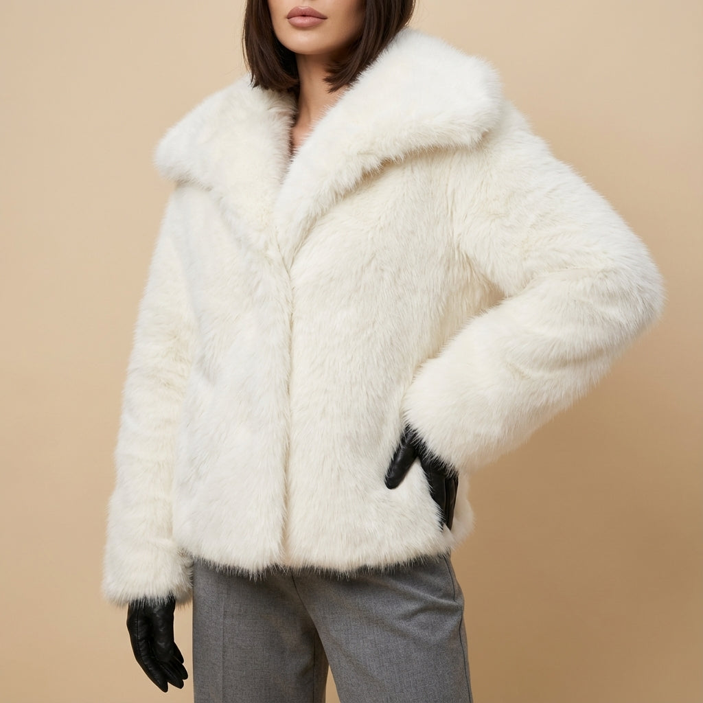 Krótka kurtka damska o włóknistej strukturze | Na co dzień