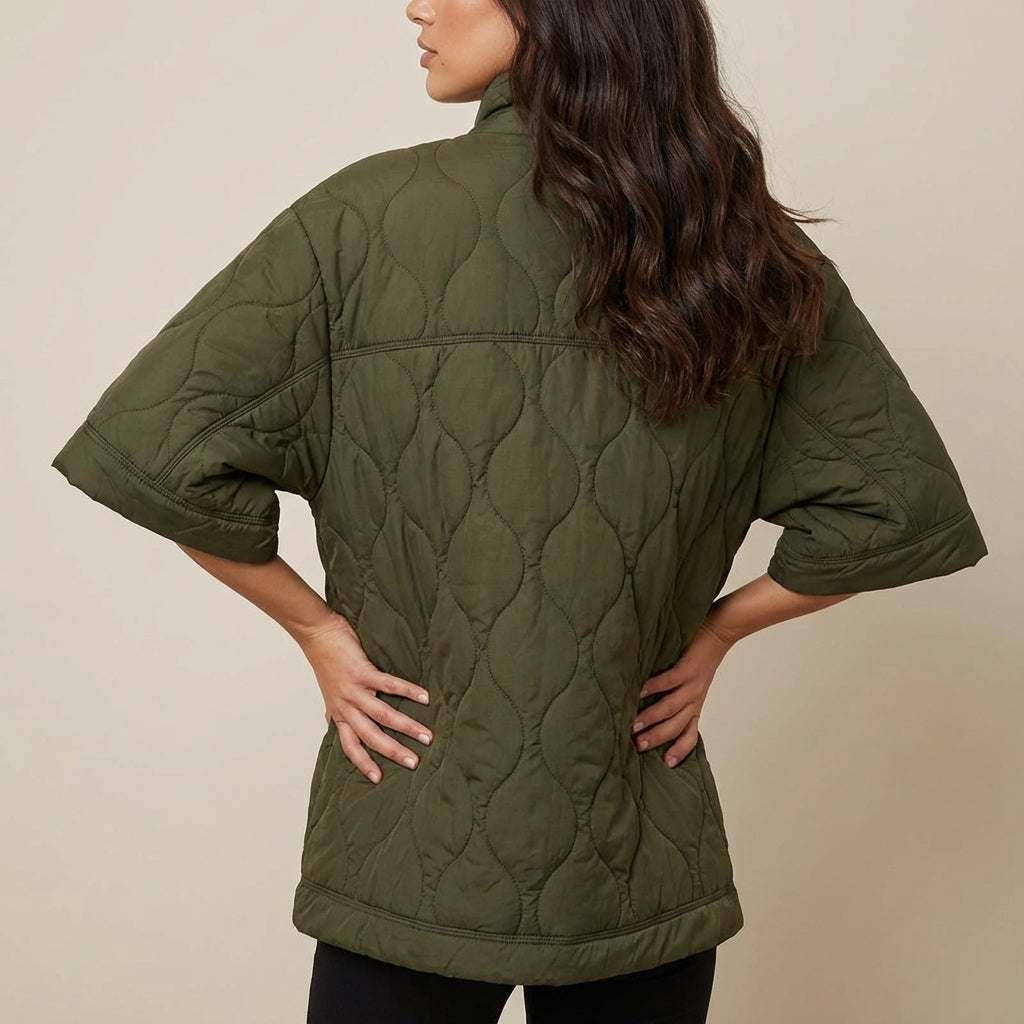 Kamizelka Damska Pikowana z Półrękawami | Styl Codzienny