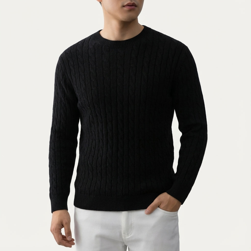 Sweter męski prążkowany klasyczny krój | Codzienne użytkowanie