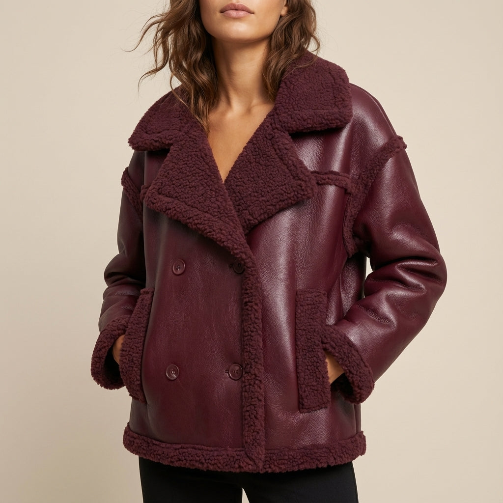 Kurtka Damska Biker z Gładką Powierzchnią | Styl Miejski