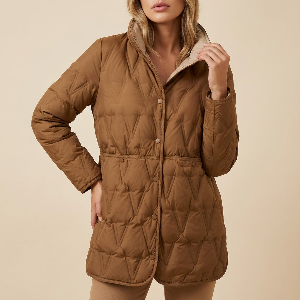 Kurtka damska zimowa pikowana zapinana | Do miasta