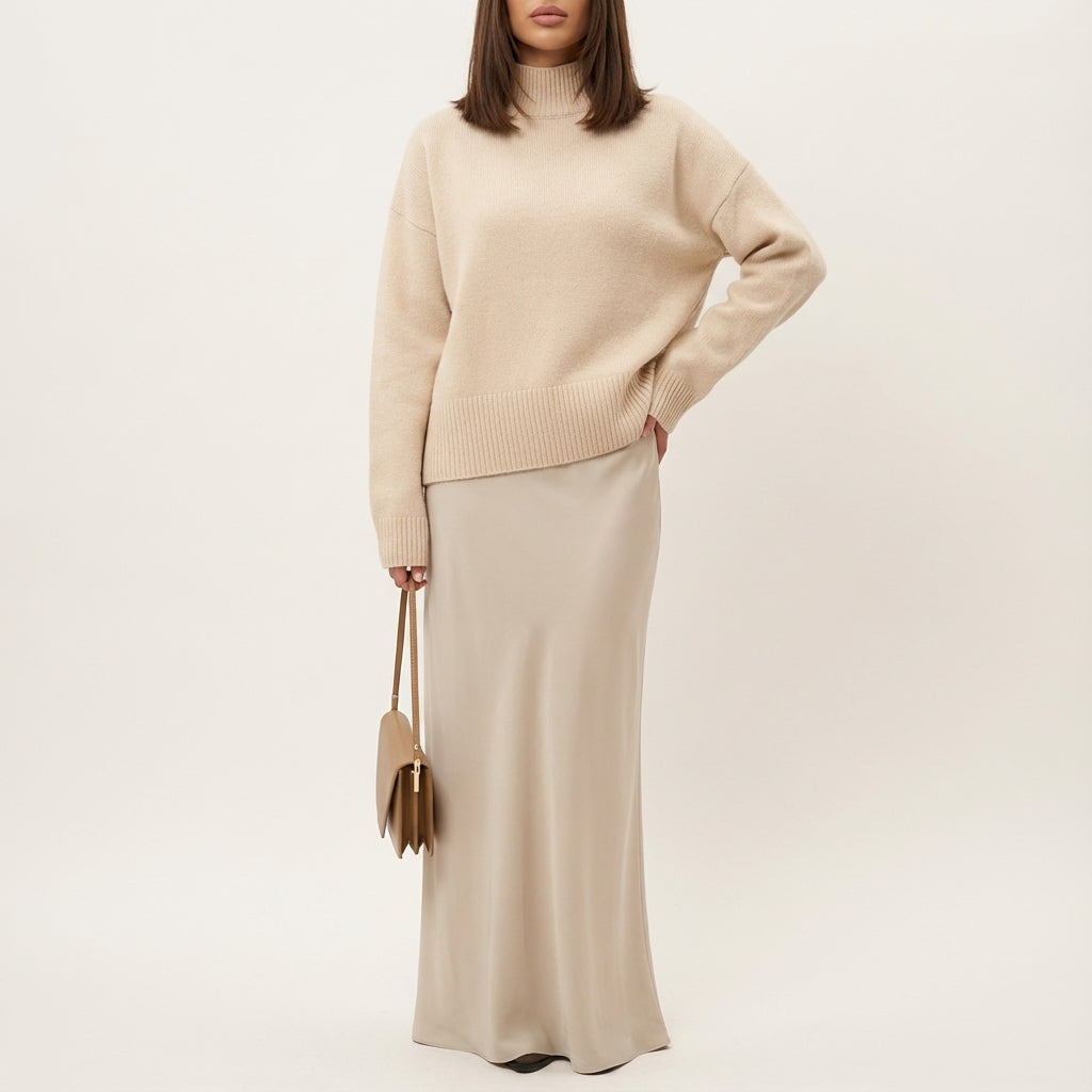 Spódnica Maxi Damska Satynowa | Styl Codzienny