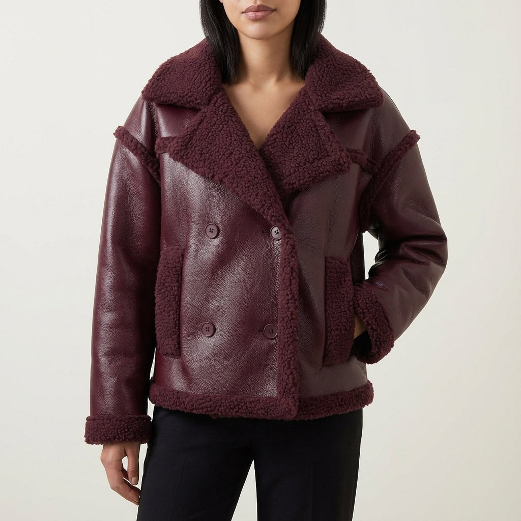 Kurtka Damska Biker z Gładką Powierzchnią | Styl Miejski