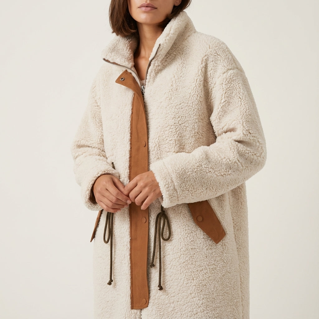 Kurtka zimowa damska oversize długa | Miejski styl codzienny