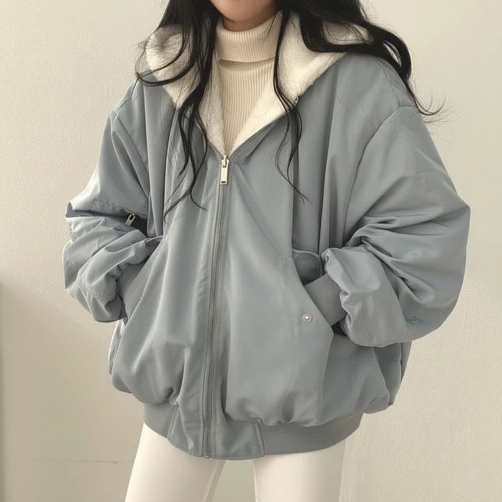 Kurtka Zimowa Damska Dwustronna z Miękkim Ociepleniem | Codzienny Styl