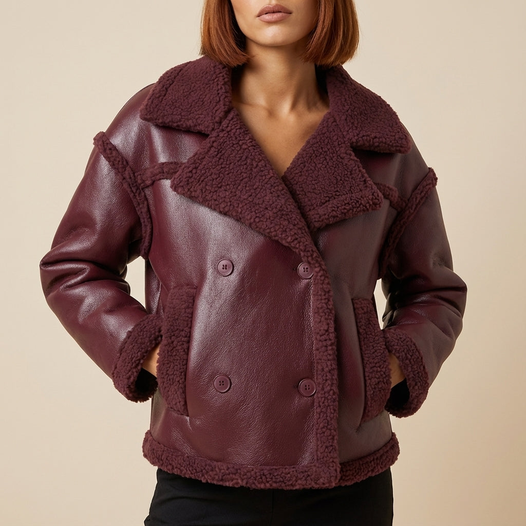 Kurtka Damska Biker z Gładką Powierzchnią | Styl Miejski