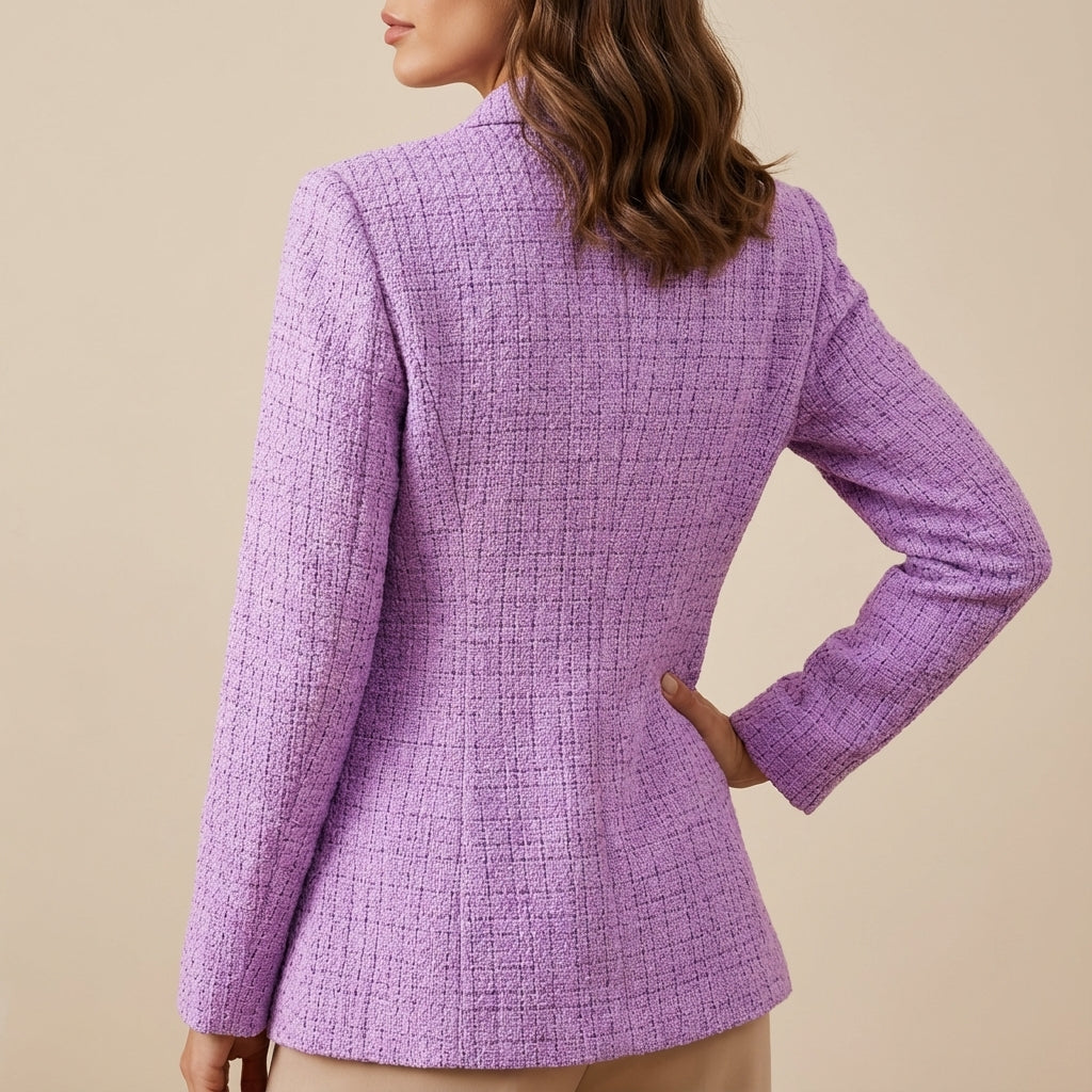 Blezer damski z ozdobnymi elementami strukturalny | Styl miejski