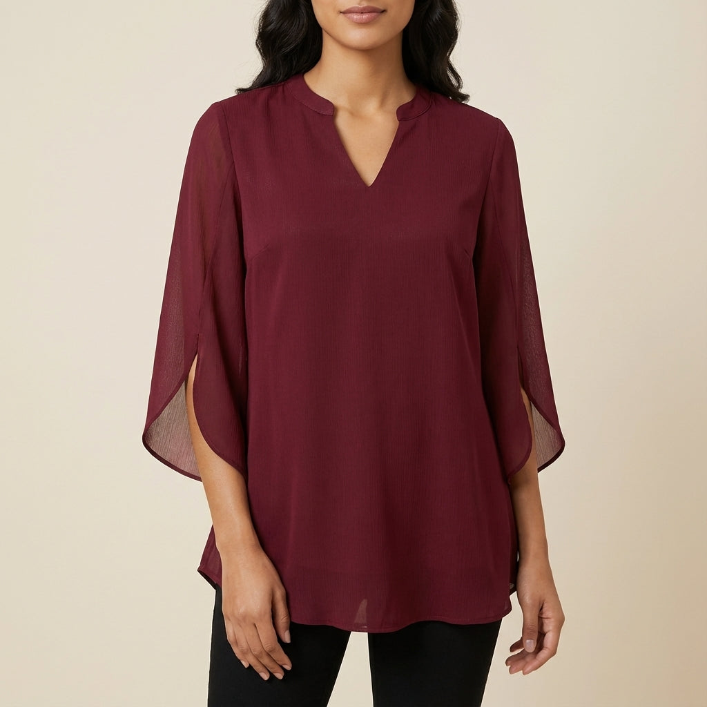 Bluzka damska dekolt V luźny krój | Codzienne noszenie