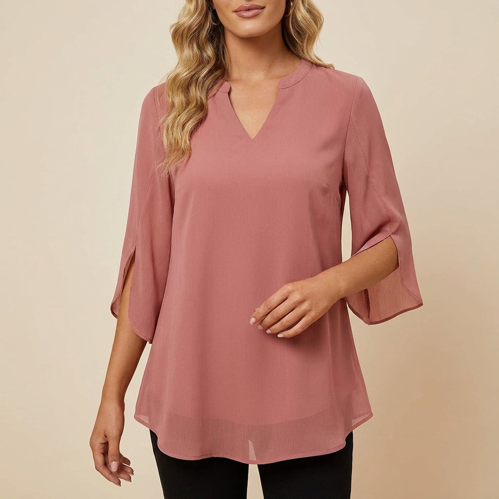 Bluzka damska dekolt V luźny krój | Codzienne noszenie