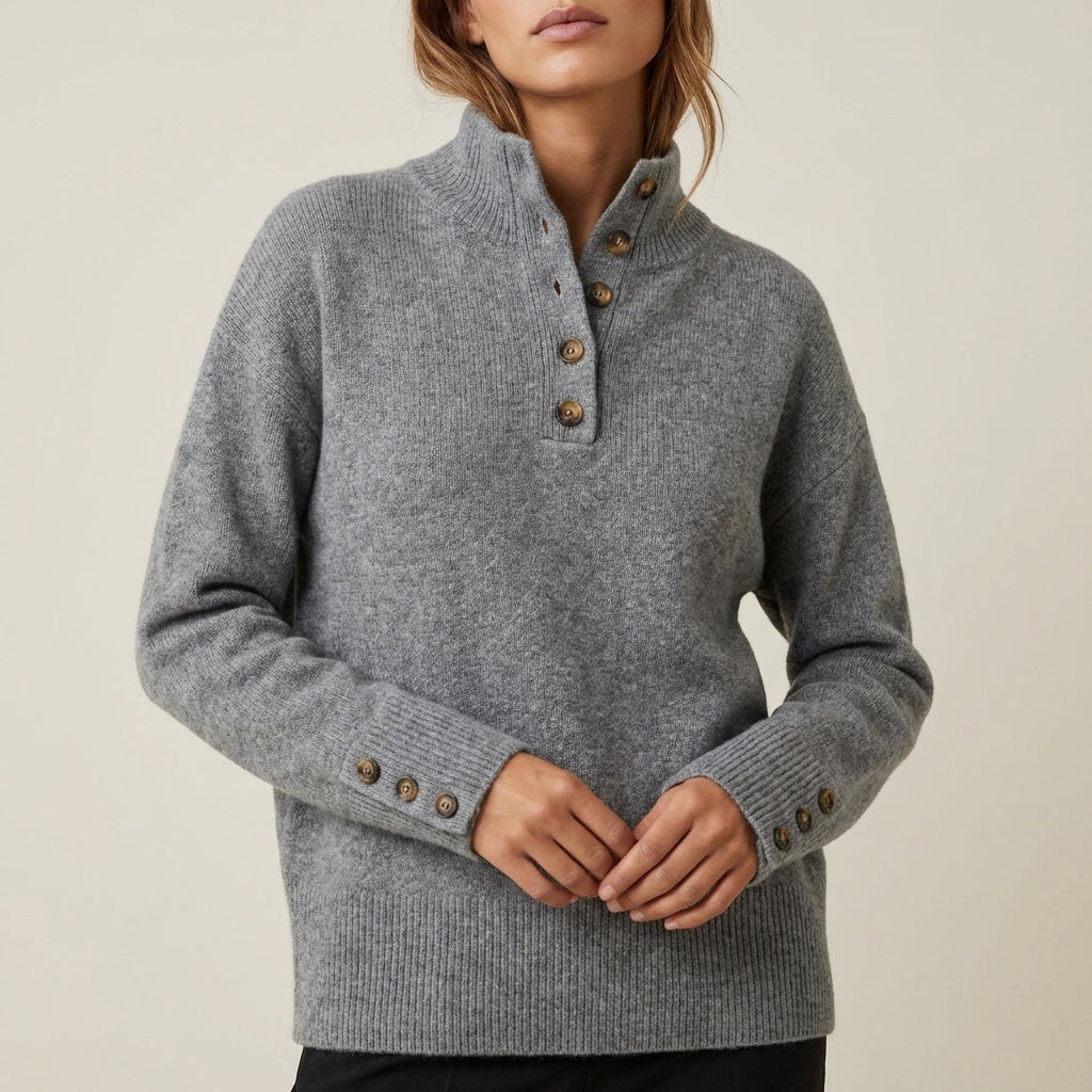 Sweter damski w paski z golfem | Codzienne noszenie