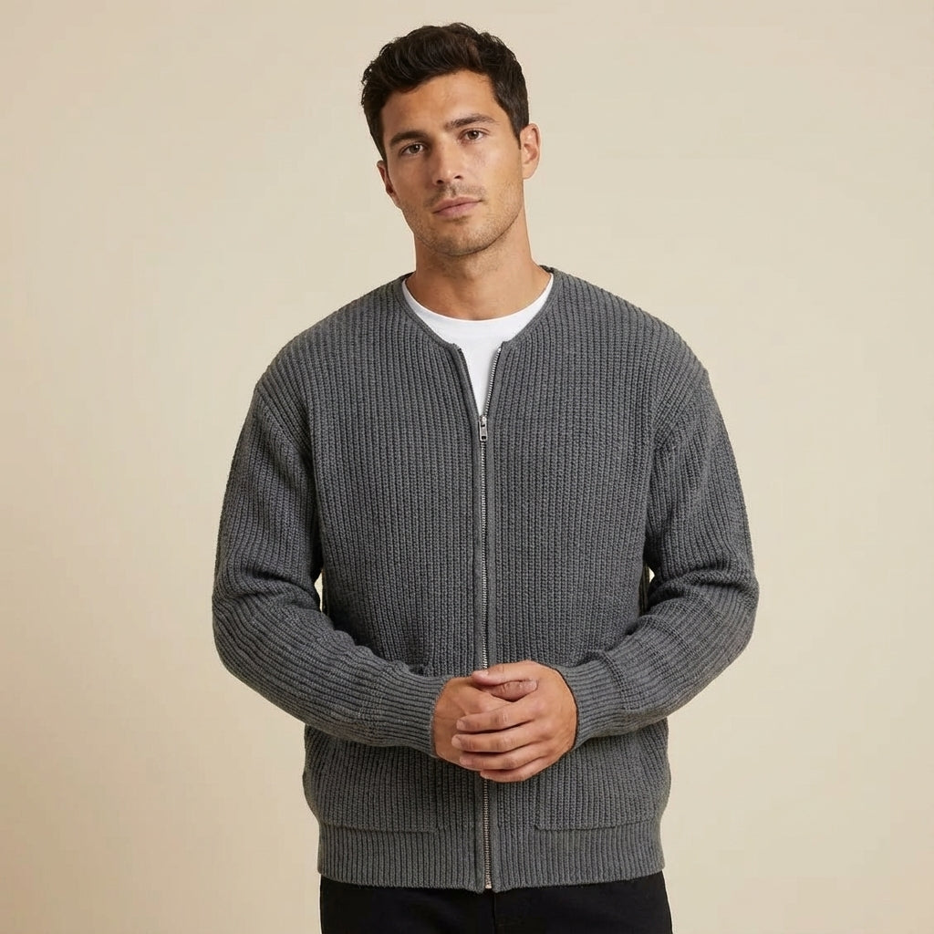 Kardigan męski dzianinowy zapinany | Styl codzienny