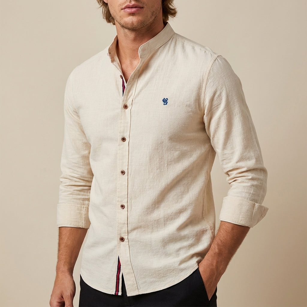 Koszula męska z długim rękawem o prostym kroju | Do pracy