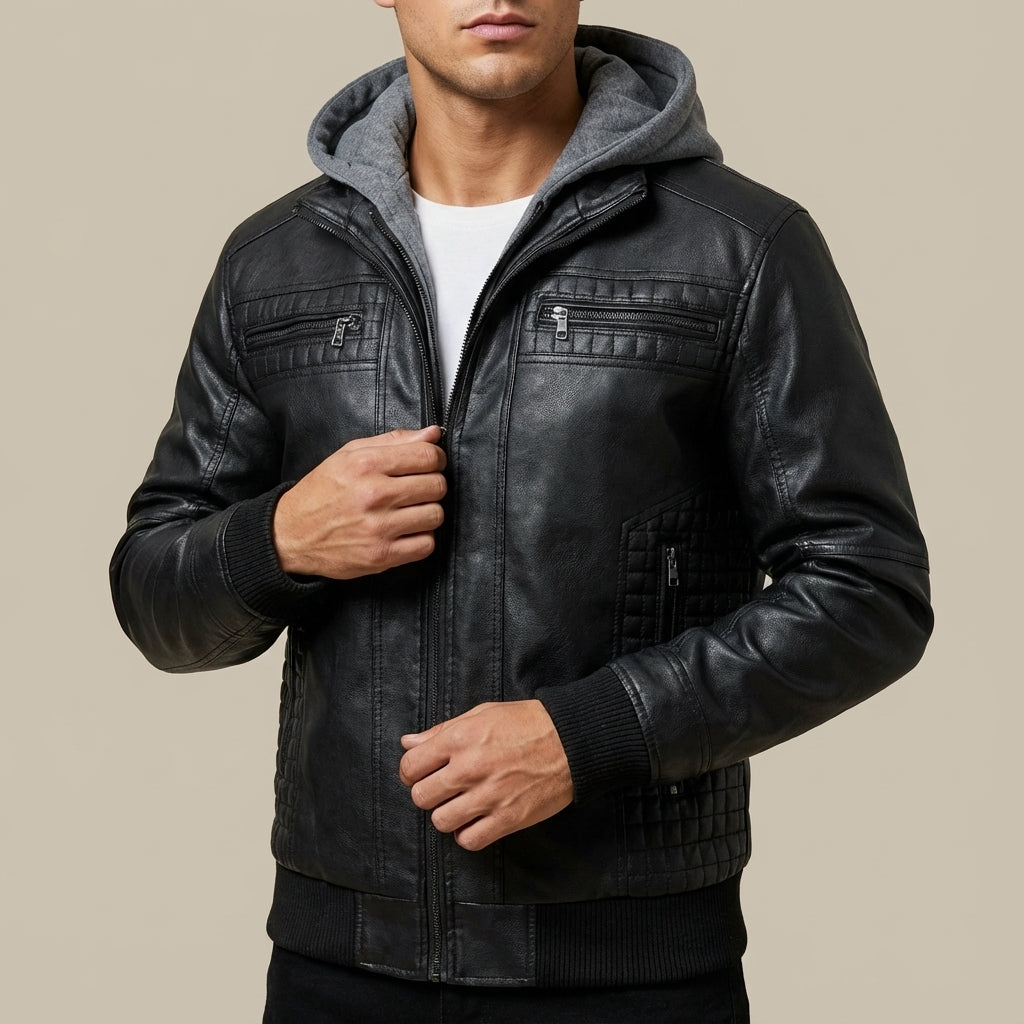 Kurtka męska z kapturem o prostym kroju | Na co dzień