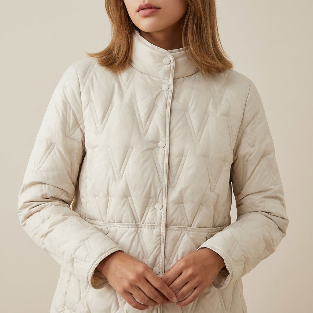 Kurtka damska zimowa pikowana zapinana | Do miasta