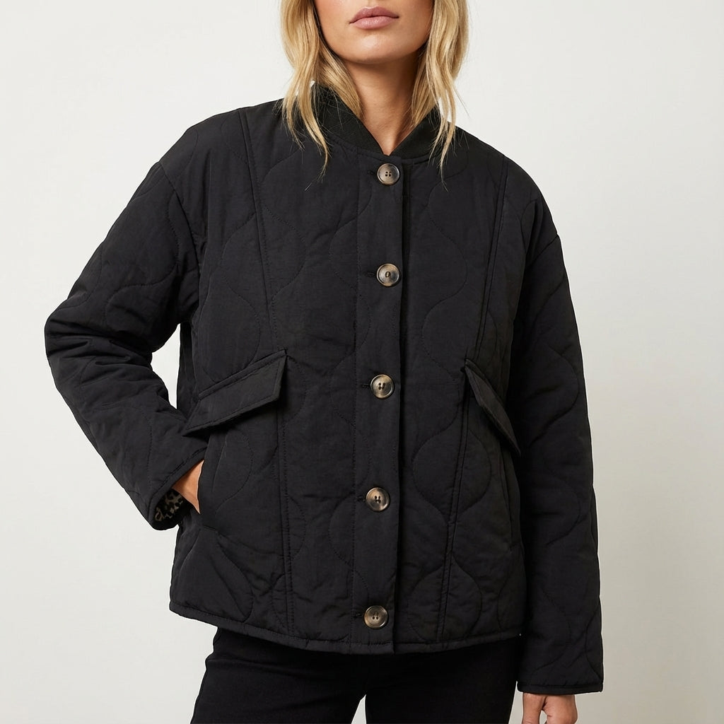 Kurtka Przejściowa Damska Pikowany Fason | Codzienny Styl