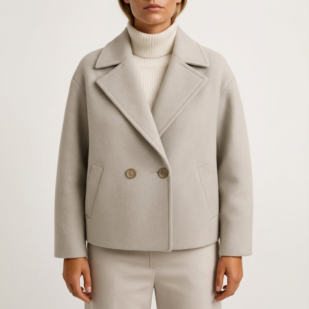 Kurtka damska krótka oversize dwurzędowa | Styl miejski na co dzień