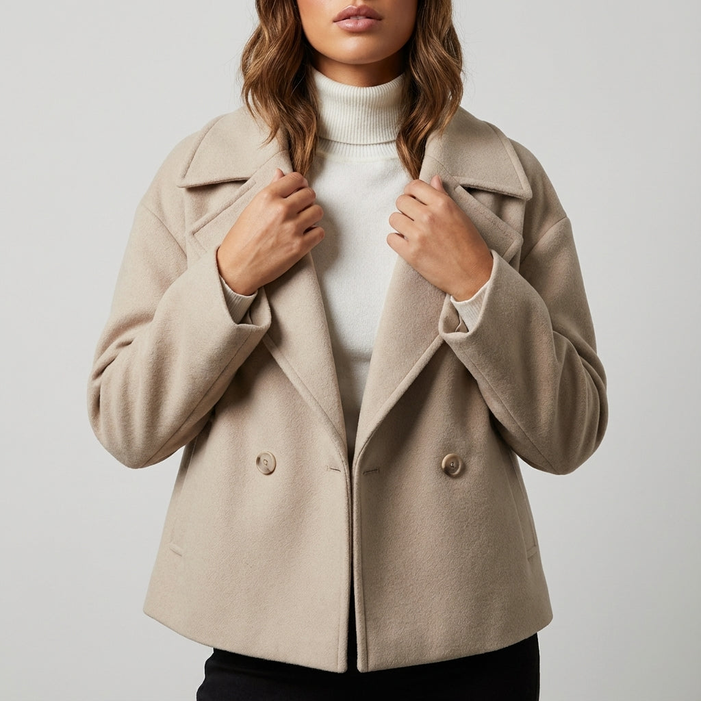 Kurtka damska krótka oversize dwurzędowa | Styl miejski na co dzień