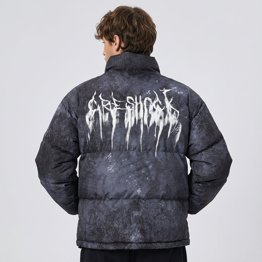 Kurtka damska zimowa techwear z nadrukiem | Styl miejski