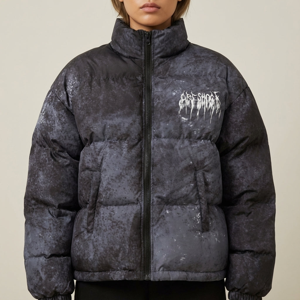 Kurtka damska zimowa techwear z nadrukiem | Styl miejski