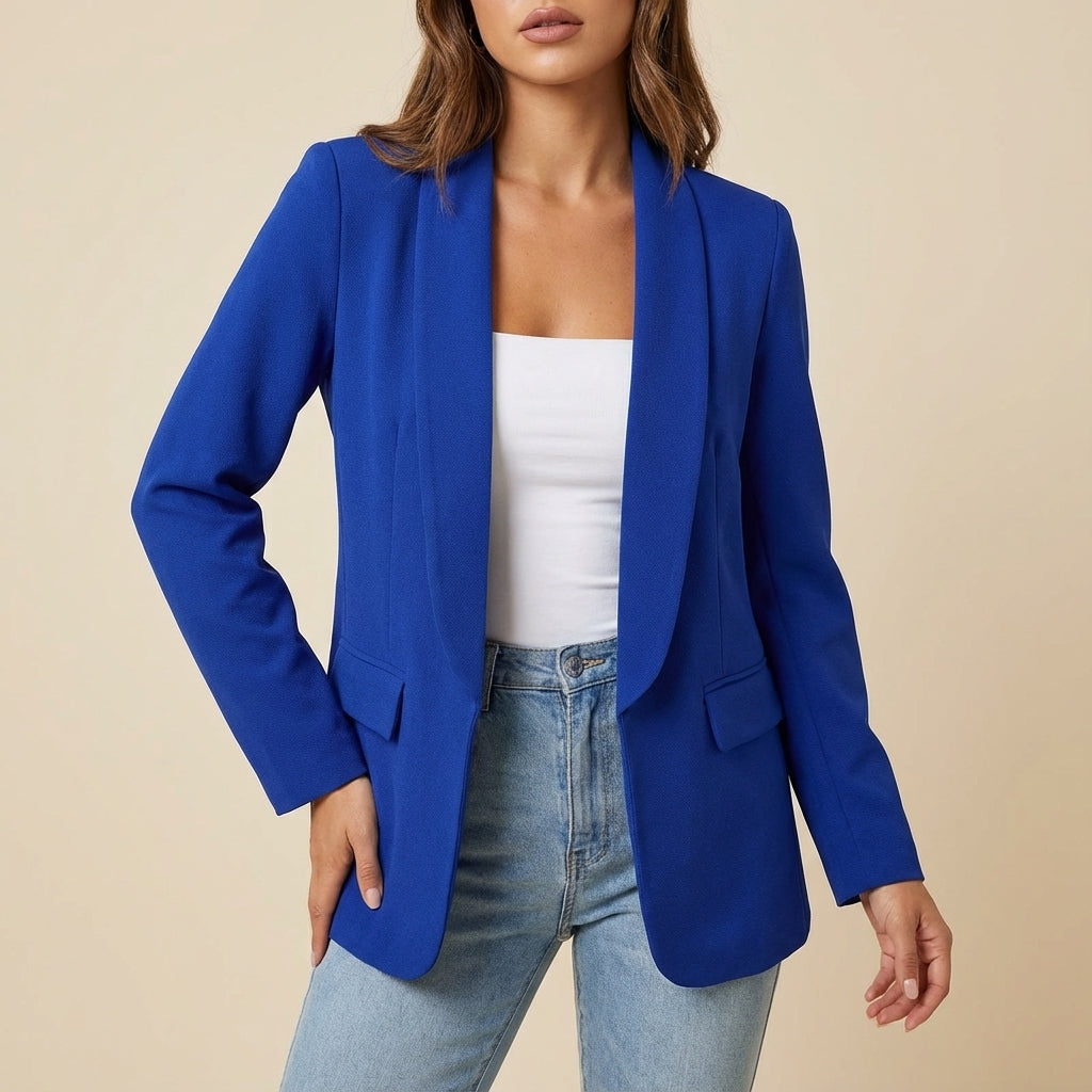 Marynarka damska długa dopasowany krój | Styl codzienny