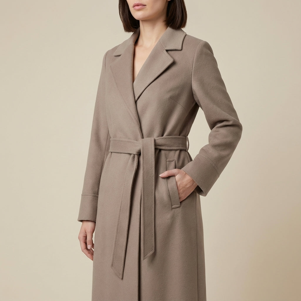 Płaszcz damski trencz z paskiem | Zimowe noszenie