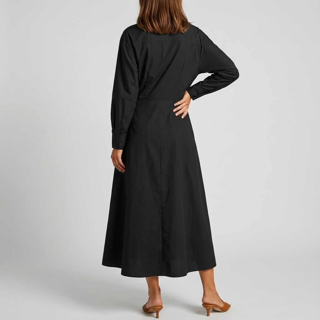 Sukienka damska midi z długim rękawem | Na co dzień